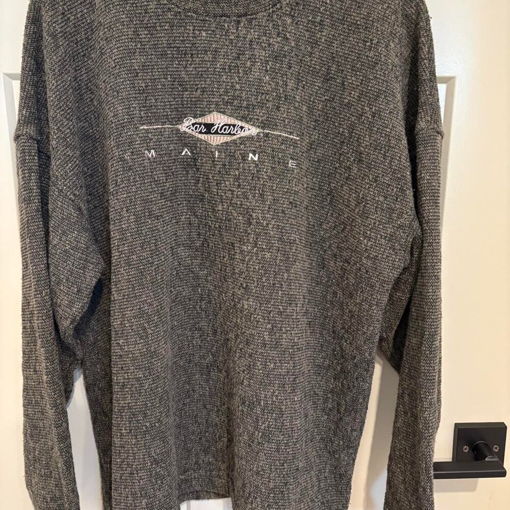 Vintage Sweater Like Sweatshirt, Bar Harbor Maine-L